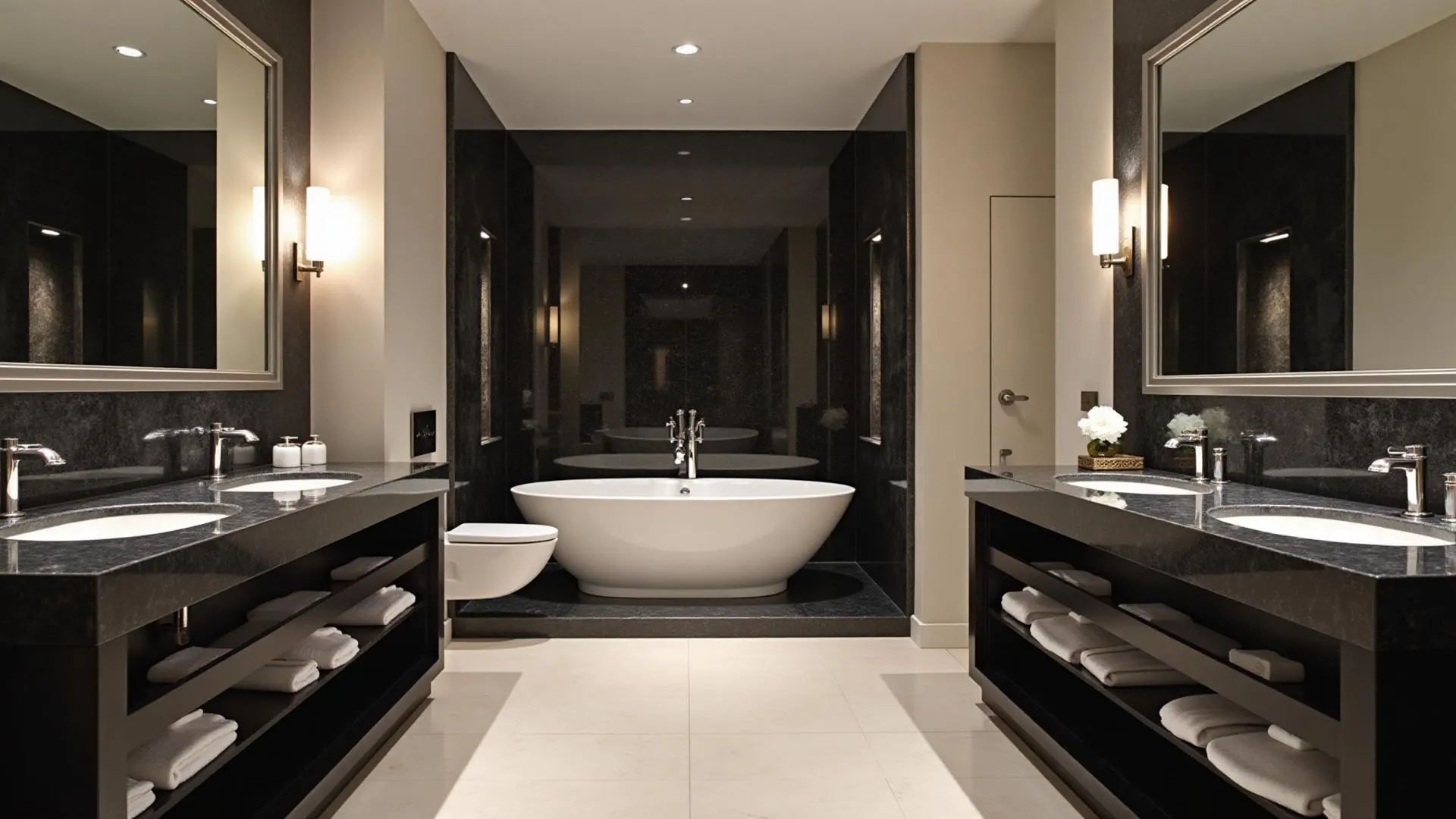 Bathroom vanity with a stone countertop