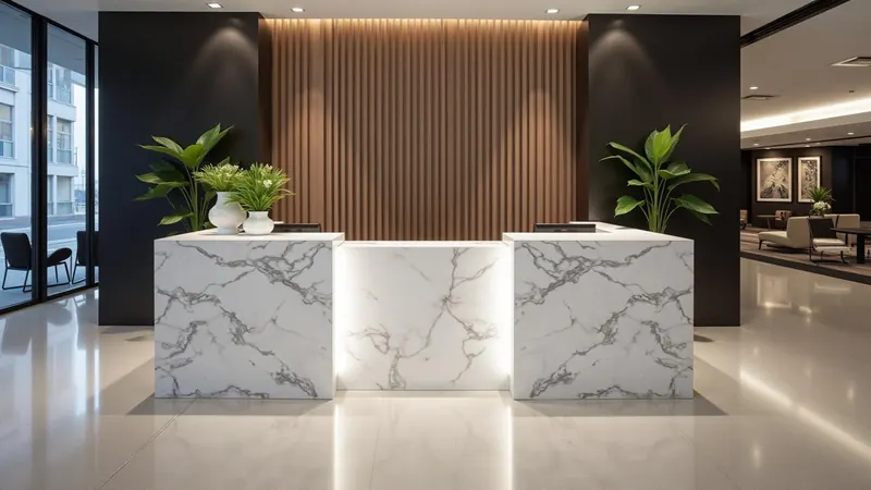 Interior with a natural-stone feature surface