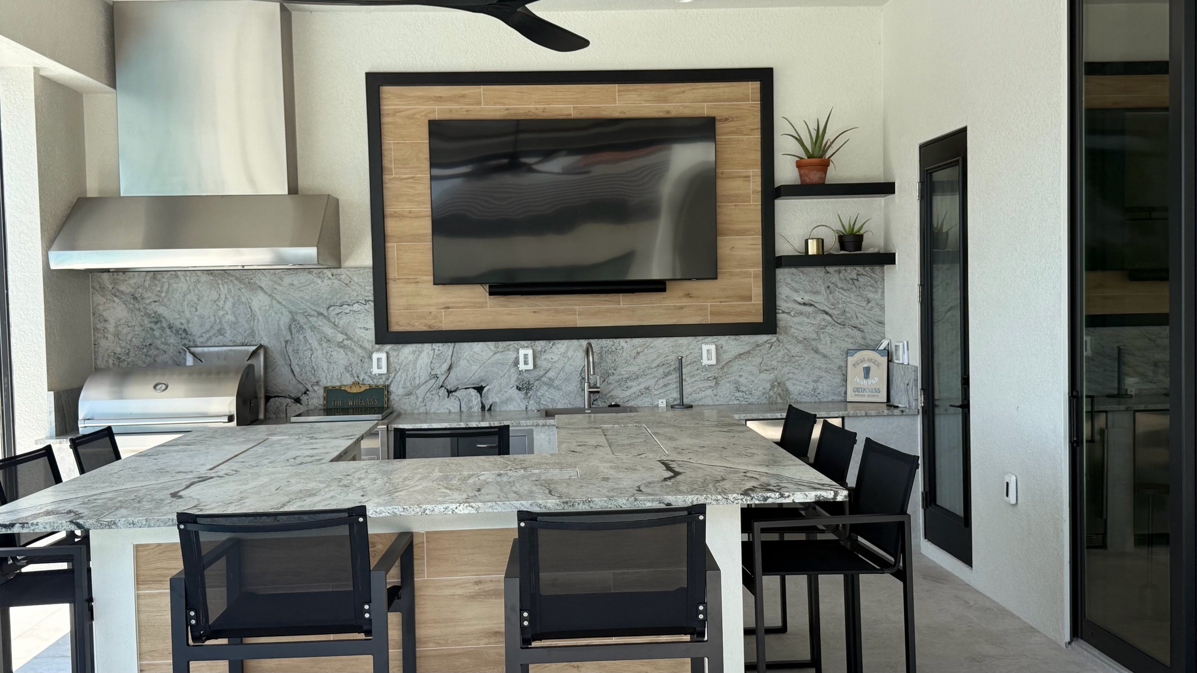 Outdoor kitchen on a covered lanai